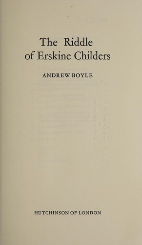 Cover for The riddle of Erskine Childers