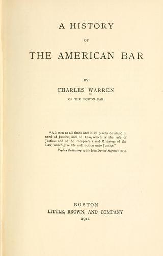 Cover for A history of the American bar
