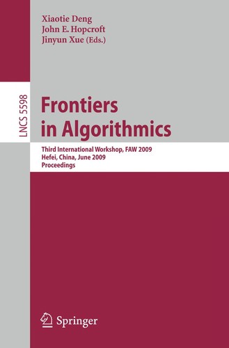 Cover for Frontiers in Algorithmics