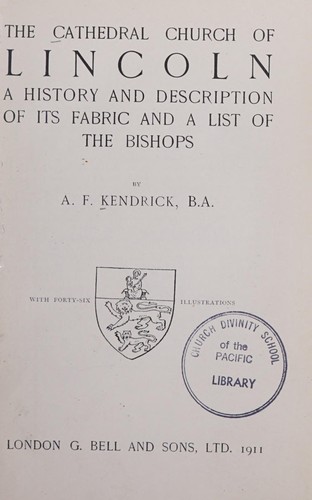 Cover for The cathedral church of Lincoln