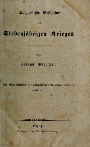 Cover for Kurzgefasste geschichte des siebenjährigen krieges.
