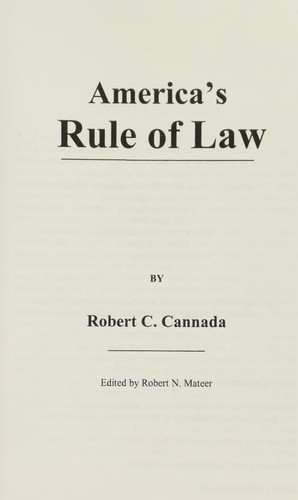 Cover for America's rule of law