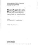 Cover for Plasma Separation and Plasma Fractionation