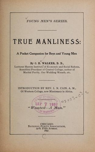 Cover for True manliness
