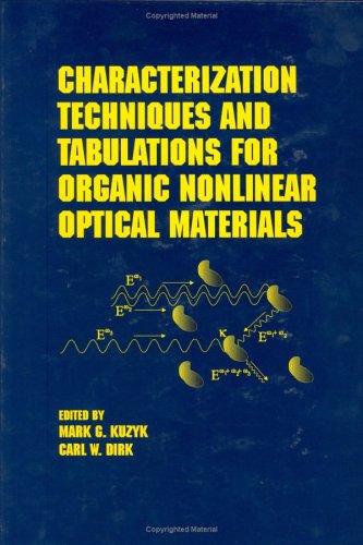 Cover for Characterization techniques and tabulations for organic nonlinear optical materials