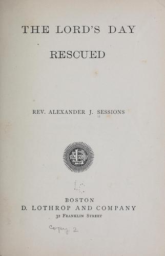 Cover for The Lord's day rescued