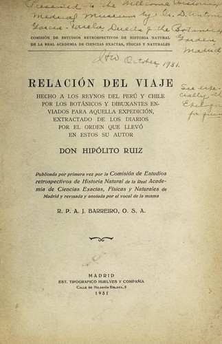 Cover for Relación del viaje hecho a los reynos del Perú y Chile