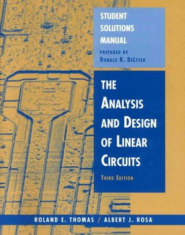 Cover for The Analysis and Design of Linear Circuits, Student Solutions Manual