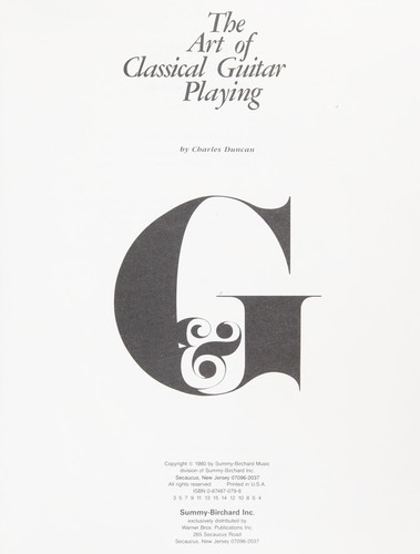 Cover for The art of classical guitar playing