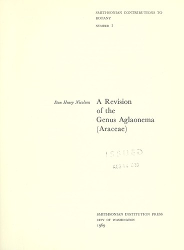 Cover for A revision of the genus Aglaonema (Araceae).