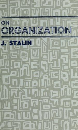 Cover for On organization