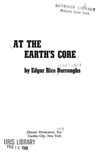 Cover for At the earth's core