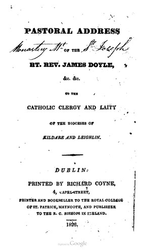 Cover for Pastoral address of the Rt. Rev. James Doyle, &c. &c.