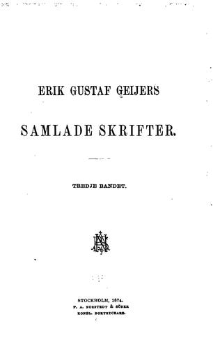 Cover for Erik Gustaf Geijers samlade skrifter ...