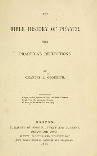 Cover for The Bible history of prayer