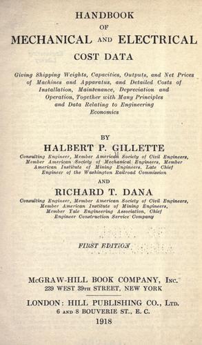 Cover for Handbook of mechanical and electrical cost data