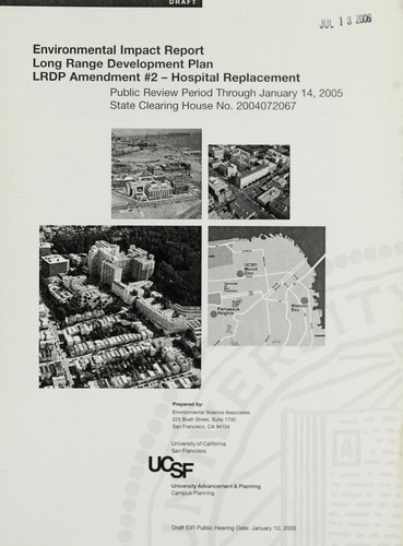 Cover for Draft environmental impact report