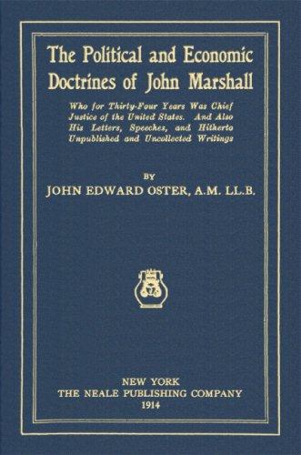 Cover for The political and economic doctrines of John Marshall