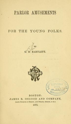 Cover for Parlor amusements for the young folks