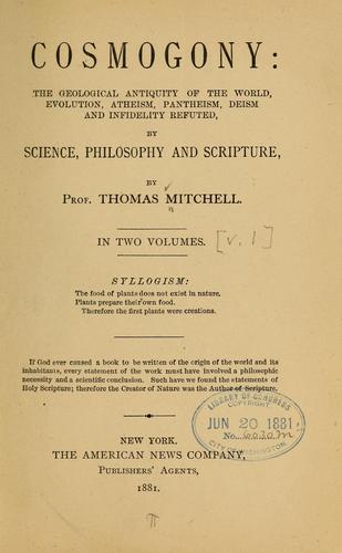 Cover for Cosmogony
