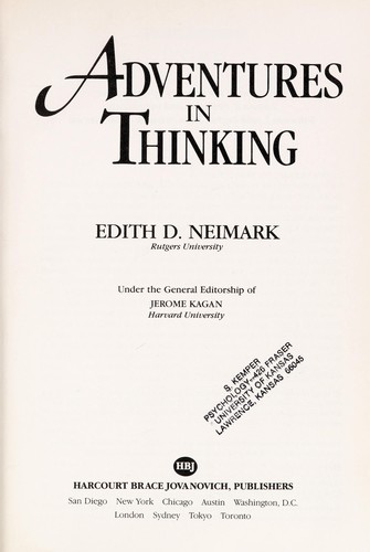 Cover for Adventures in thinking