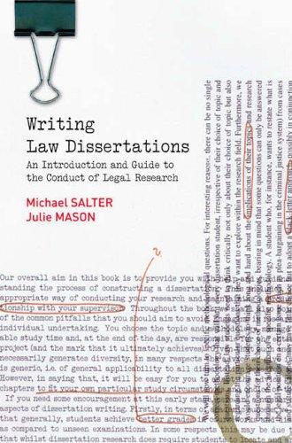 Cover for Writing Law Dissertations
