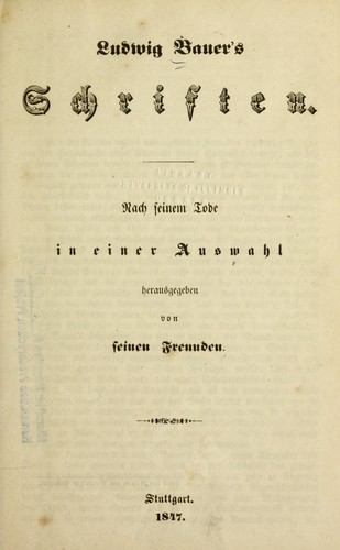 Cover for Schriften