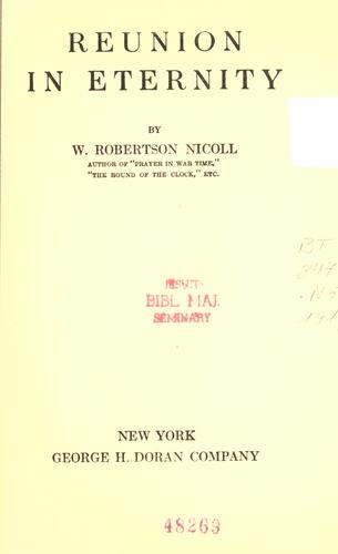 Cover for Reunion in eternity