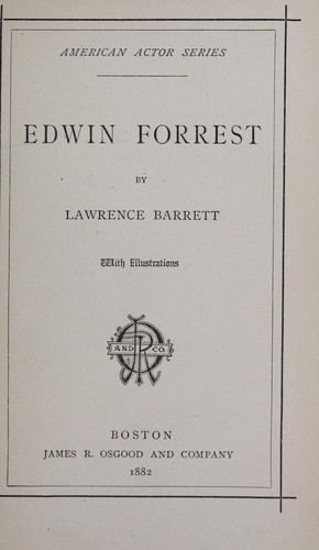 Cover for Edwin Forrest