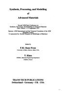 Cover for Synthesis, Processing, and Modelling of Advanced Materials