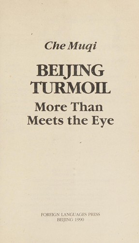 Cover for Beijing turmoil