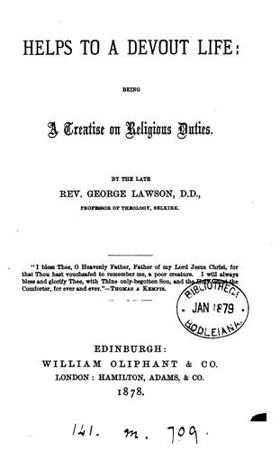 Cover for Helps to a devout life [selections from lectures, ed. by J. Lawson].