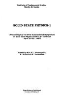Cover for Solid State Physics 1