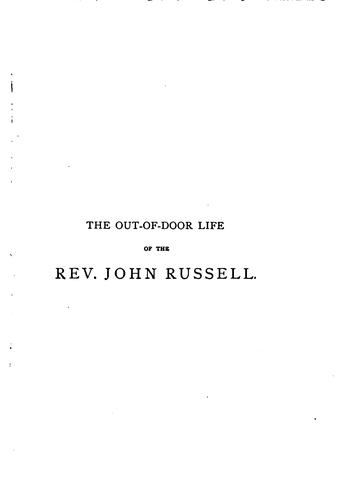 Cover for The Out-of-door Life of the Rev. John Russell: A Memoir