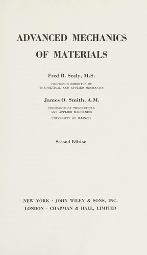 Cover for Advanced mechanics of materials