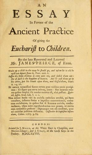 Cover for An essay in favour of the ancient practice of giving the Eucharist  to children