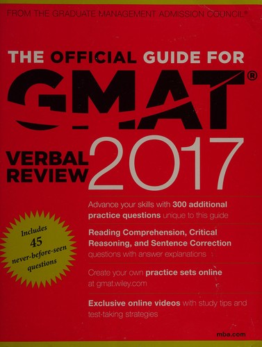 Cover for The official guide for GMAT® verbal review 2017