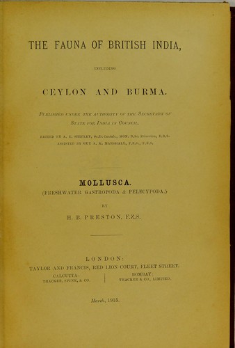 Cover for The Fauna of British India, including Ceylon and Burma