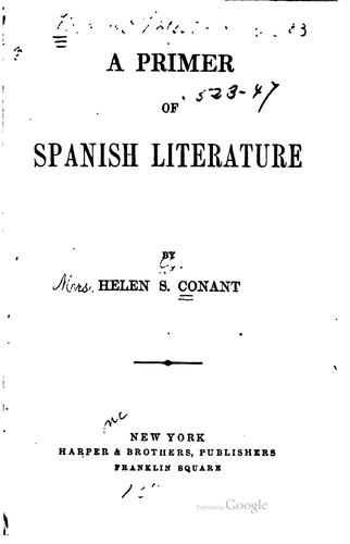 Cover for A primer of Spanish literature