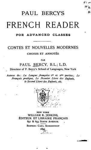 Cover for Paul Bercy's French reader for advanced classes.