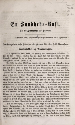 Cover for En sandheds-rÃ¸st, til de oprigtige af hjertet