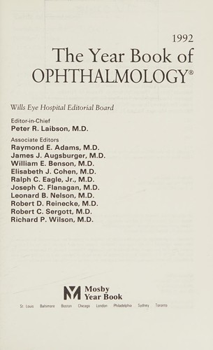 Cover for Ophthalmology 1992