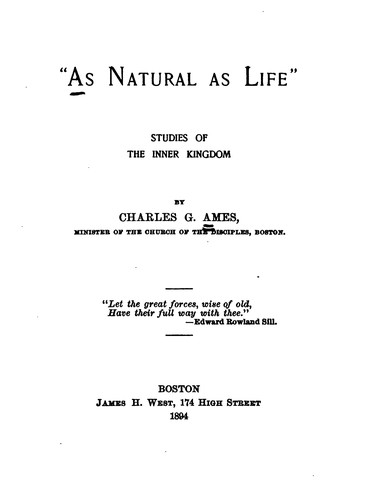 Cover for "As natural as life"