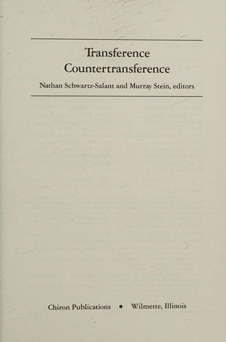 Cover for Transference countertransference