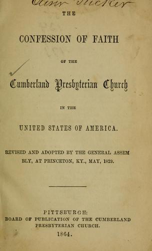 Cover for confession of faith of the Cumberland Presbyterian Church in the United States of America