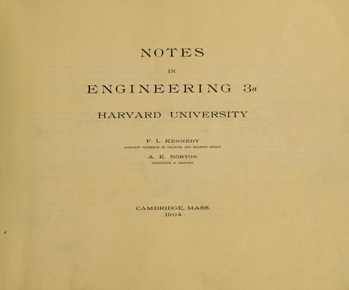 Cover for Notes in engineering, 3a, Harvard university