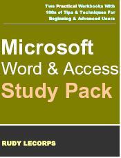 Cover for Microsoft Word & Access Study Pack