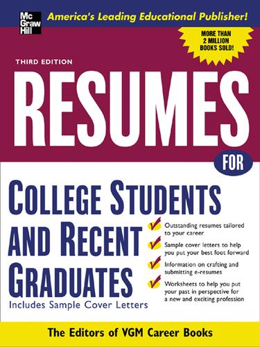 Cover for Resumes for College Students and Recent Graduates