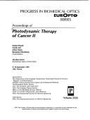 Cover for Proceedings of photodynamic therapy of cancer II