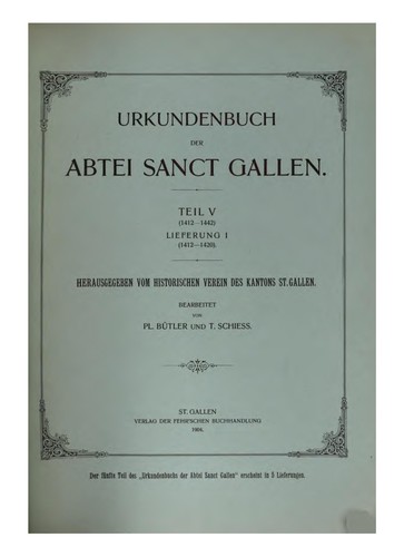 Cover for Irkundenbuch der Abtei Sanct Gallen